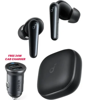 BUNDLE - Anker Soundcore Liberty 5 - Black + Anker PowerDrive 2 Alloy 24W Car Charger (A3957H11-A2727H12)