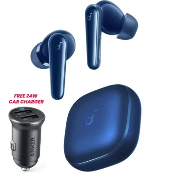 BUNDLE - Anker Soundcore Liberty 5 - Blue + Anker PowerDrive 2 Alloy 24W Car Charger (A3957H31-A2727H12)