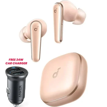 BUNDLE - Anker Soundcore Liberty 5 - Pink + Anker PowerDrive 2 Alloy 24W Car Charger (A3957H51-A2727H12)