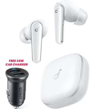 BUNDLE - Anker Soundcore Liberty 5 - White + Anker PowerDrive 2 Alloy 24W Car Charger - (A3957H21-A2727H12)