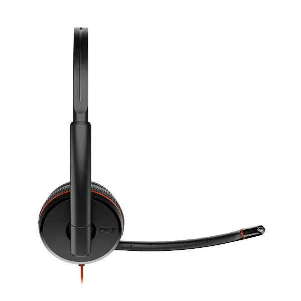 Poly Blackwire 3225 Wired Stereo USB-C Headset with Noise cancelling Mics +3.5mm Plug +USB-C/A Adapter (8X229AA)