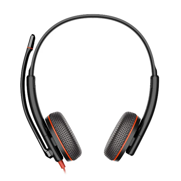 Poly Blackwire 3225 Wired Stereo USB-C Headset with Noise cancelling Mics +3.5mm Plug +USB-C/A Adapter (8X229AA)