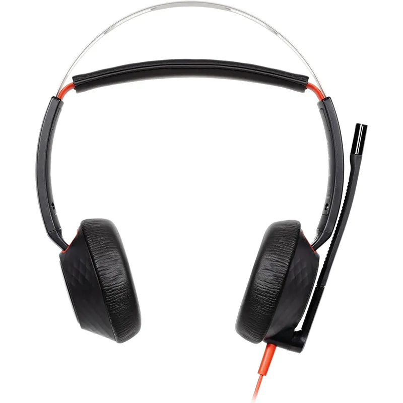 Poly Blackwire 5220 Wired Stereo USB-C Headset with Noise cancelling Mics + 3.5mm Plug +USB-C/A Adapter (8X231AA)