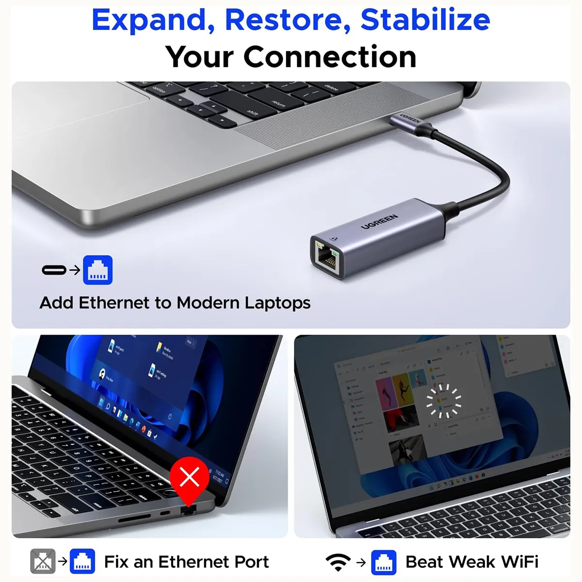 UGREEN USB-C to Gigabit Ethernet Adapter - CM199 (UG-50737)